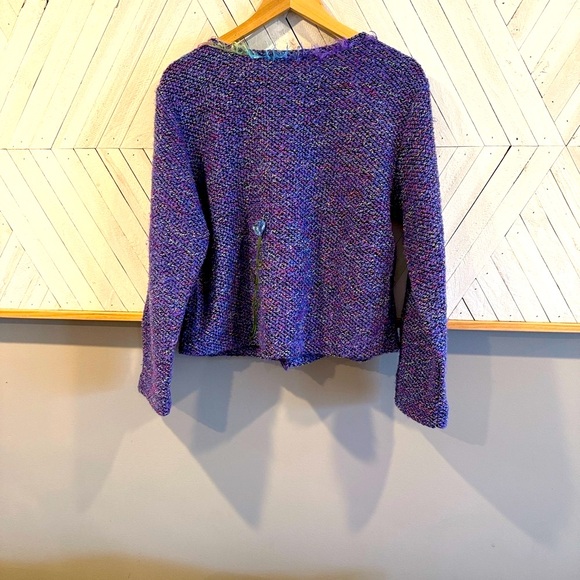 Purple Women's Cardigan Sweater - Picture 3 of 4